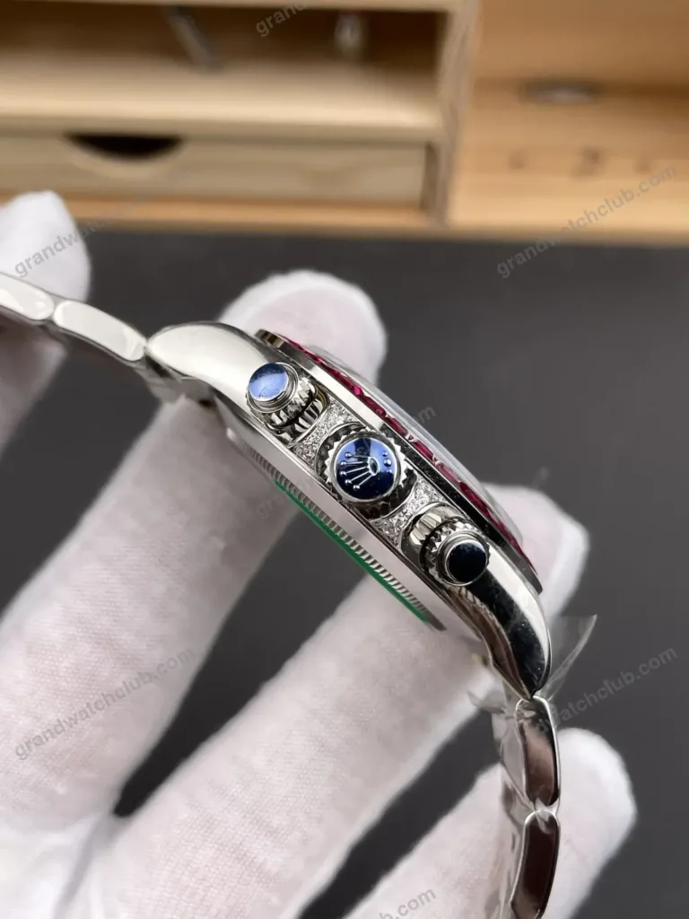 Super Clone Rolex Cosmograph Daytona Ruby Sapphire Bezel Black Dial 116520 – Swiss SuperClone - photo 7