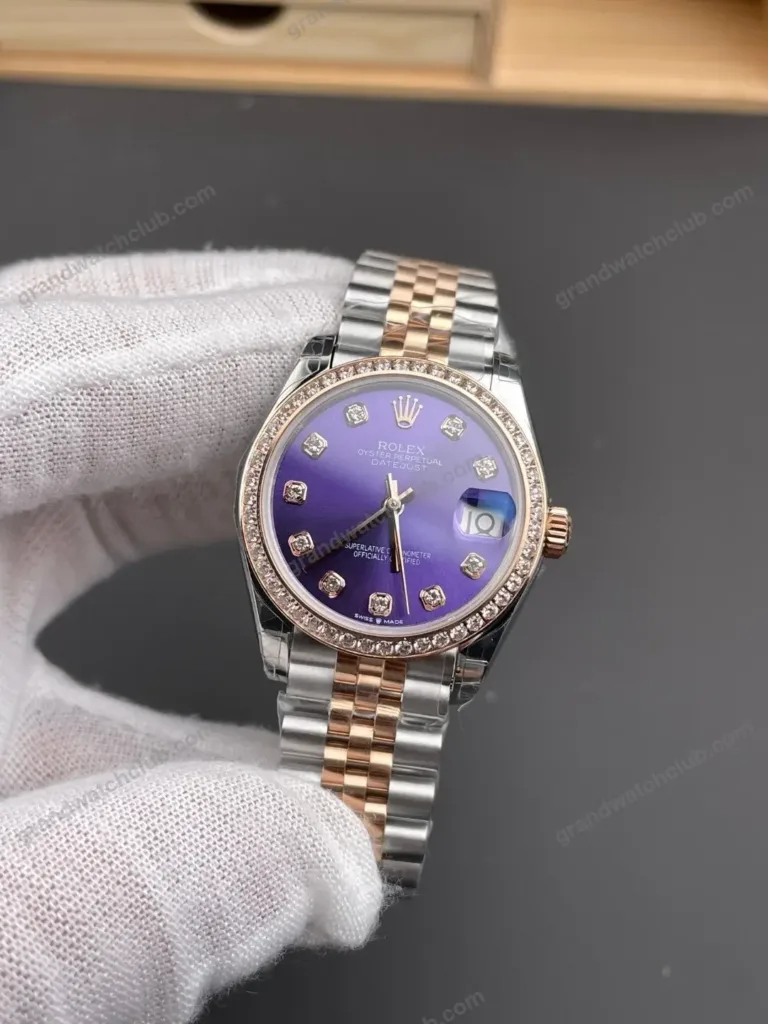 Super Clone Rolex Datejust Aubergine Diamond Dial 278381RBR Jubilee 31 mm – Swiss SuperClone - photo 1