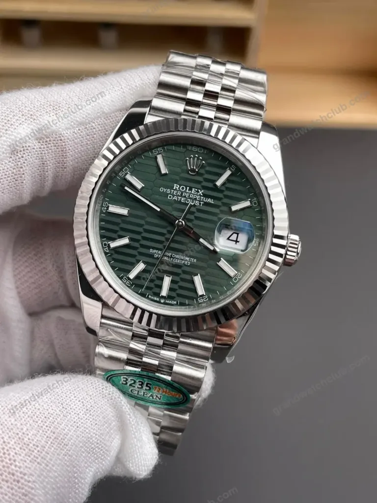 Super Clone Rolex Datejust Green Motif Dial 126334 Jubilee 41 mm – Swiss SuperClone - photo 1
