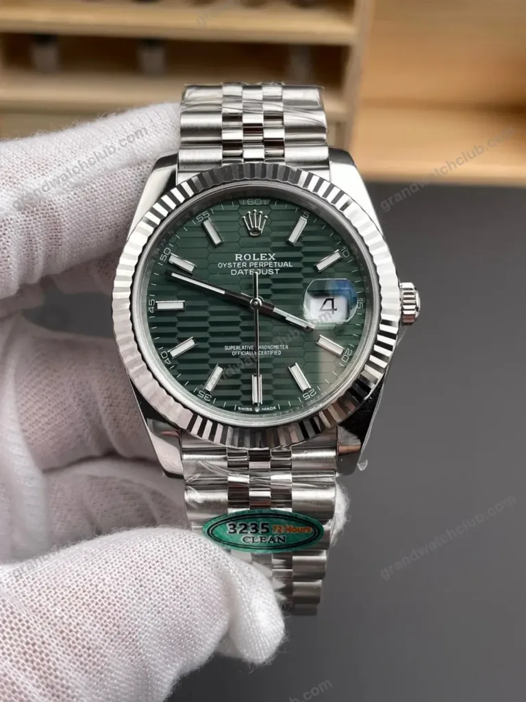 Super Clone Rolex Datejust Green Motif Dial 126334 Jubilee 41 mm – Swiss SuperClone - photo 2