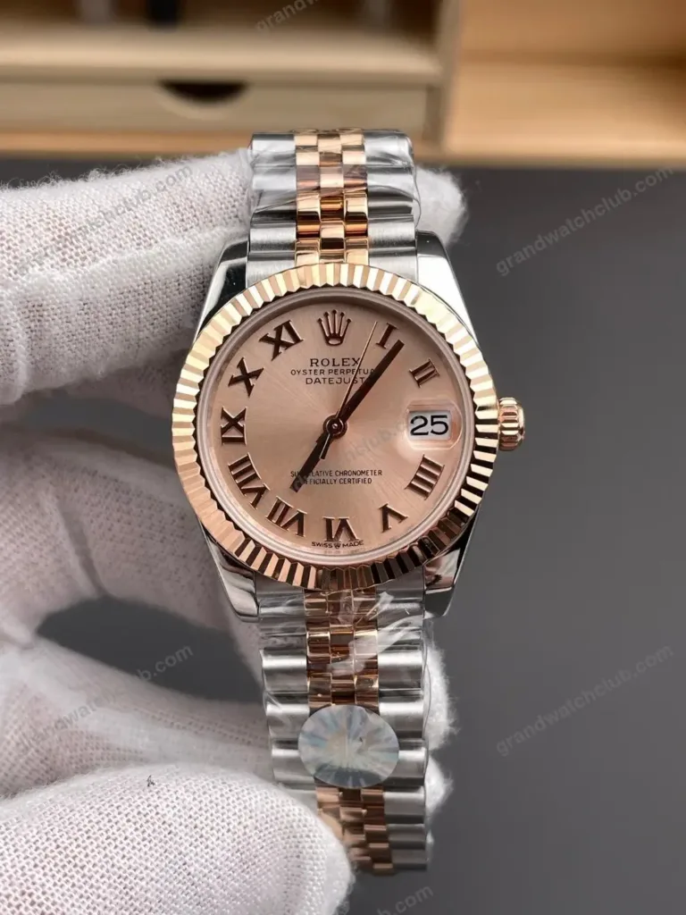 Super Clone Rolex Datejust Rosé Roman Dial 278271 Jubilee 31 mm – Swiss SuperClone - photo 2