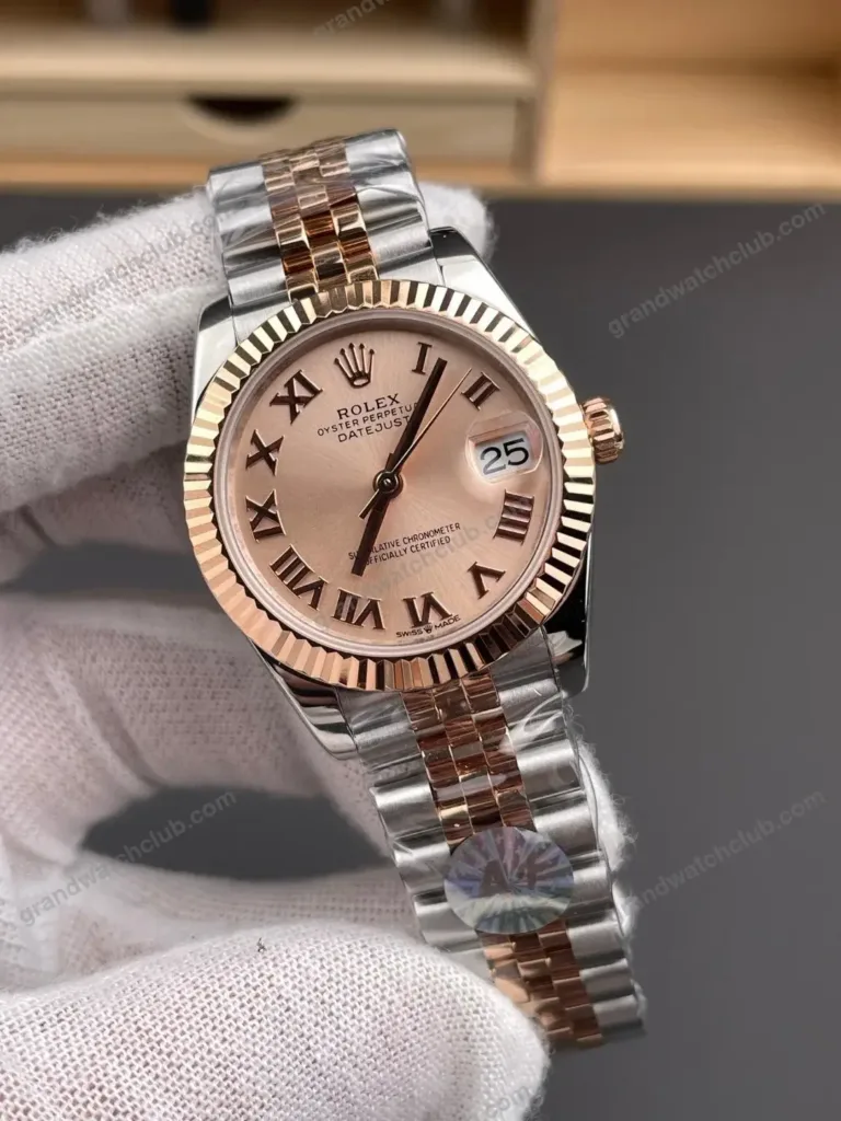 Super Clone Rolex Datejust Rosé Roman Dial 278271 Jubilee 31 mm – Swiss SuperClone - photo 3