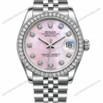 Super Clone Rolex Datejust White Mother of Pearl Diamond Dial 278384RBR Jubilee 31 mm – Swiss SuperClone