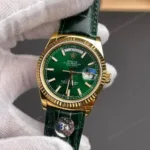 Super Clone Rolex Day-Date 36 Green Dial 118138 Leather Strap – Swiss SuperClone - photo 1