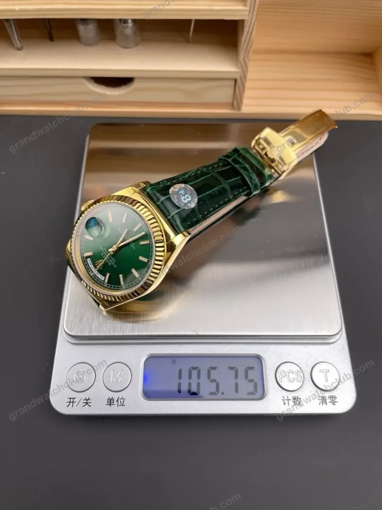 Super Clone Rolex Day-Date 36 Green Dial 118138 Leather Strap – Swiss SuperClone - photo 10