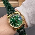 Super Clone Rolex Day-Date 36 Green Dial 118138 Leather Strap – Swiss SuperClone - photo 9