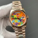 Super Clone Rolex Day-Date 36 Puzzle Dial Everose Gold 128235 President – Swiss SuperClone - photo 3