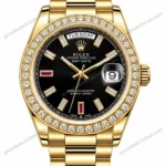 Super Clone Rolex Day-Date 40 Bright Black Diamond Dial 228348RBR President – Swiss SuperClone