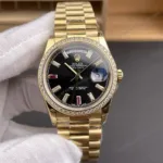Super Clone Rolex Day-Date 40 Bright Black Diamond Dial 228348RBR President – Swiss SuperClone - photo 9