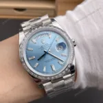 Super Clone Rolex Day-Date 40 Bright Blue Diamond Dial 228349RBR President – Swiss SuperClone - photo 1