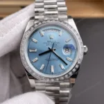 Super Clone Rolex Day-Date 40 Bright Blue Diamond Dial 228349RBR President – Swiss SuperClone - photo 7