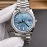 Super Clone Rolex Day-Date 40 Bright Blue Diamond Dial 228349RBR President – Swiss SuperClone - photo 9