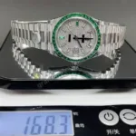 Super Clone Rolex Day-Date 40 Emerald Bezel Diamond Pavé Dial 228396TEM President – Swiss SuperClone - photo 3