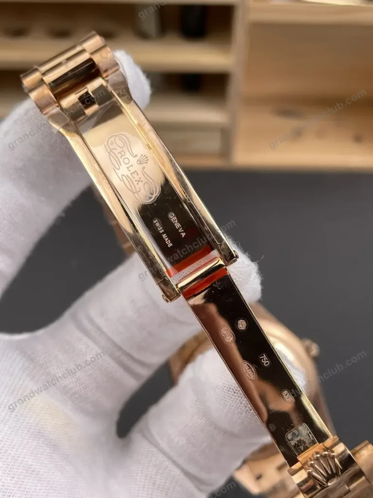 Super Clone Rolex Day-Date 40 Everose Gold Slate Diamond Dial 228235 President – Swiss SuperClone - photo 3