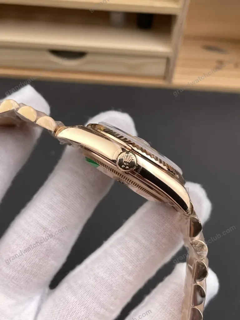 Super Clone Rolex Day-Date 40 Everose Gold Slate Diamond Dial 228235 President – Swiss SuperClone - photo 6
