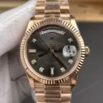 Super Clone Rolex Day-Date 40 Everose Gold Slate Diamond Dial 228235 President – Swiss SuperClone - photo 7