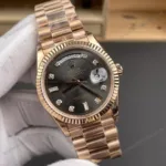 Super Clone Rolex Day-Date 40 Everose Gold Slate Diamond Dial 228235 President – Swiss SuperClone - photo 8