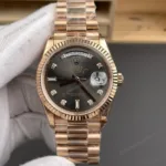 Super Clone Rolex Day-Date 40 Everose Gold Slate Diamond Dial 228235 President – Swiss SuperClone - photo 9