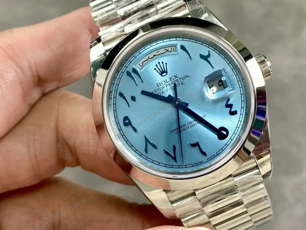 Super Clone Rolex Day-Date 40 Ice Blue Arabic Dial 228206 President – Swiss SuperClone - photo 5