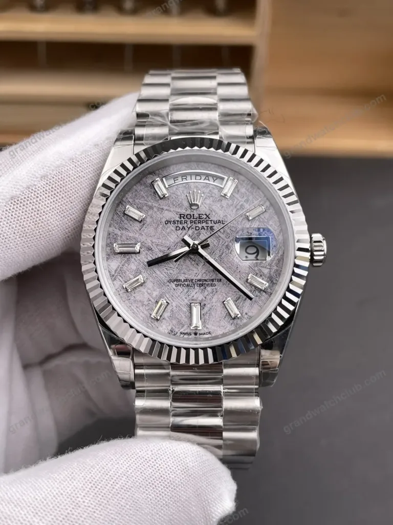Super Clone Rolex Day-Date 40 Meteorite Diamond Dial 228239 President – Swiss SuperClone - photo 7