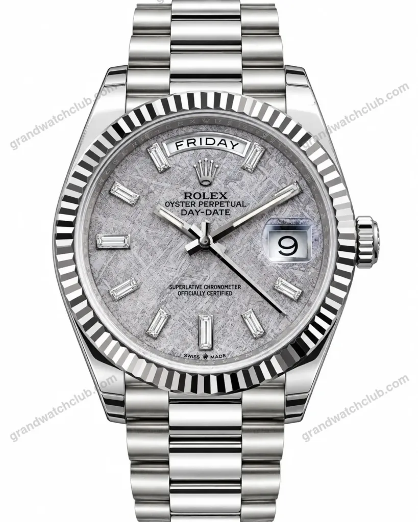 Super Clone Rolex Day-Date 40 Meteorite Diamond Dial 228239 President – Swiss SuperClone