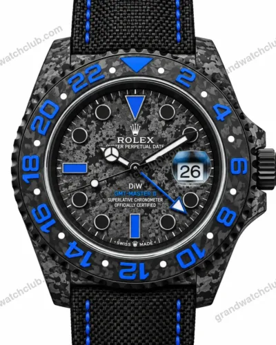 Super Clone Rolex GMT-Master II DIW Carbon Blue Accent 126710 – Swiss SuperClone