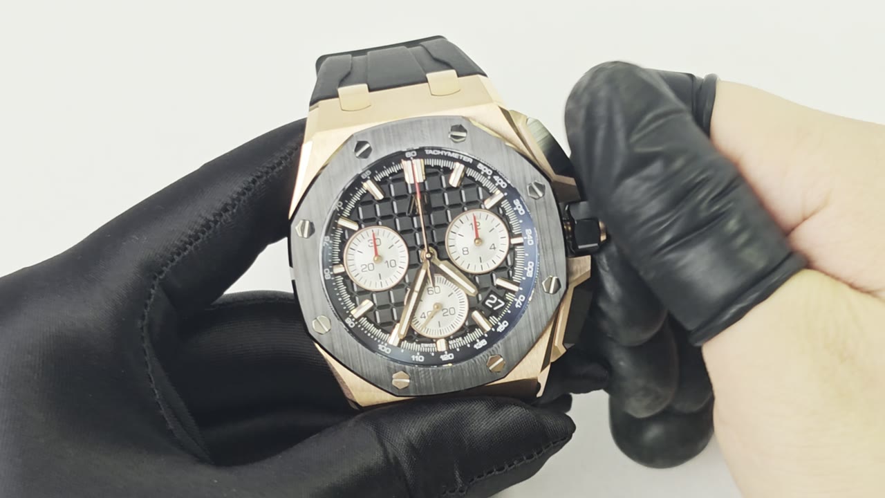 Quality control inspection of a Audemars Piguet Royal Oak Offshore Chronograph super clone
