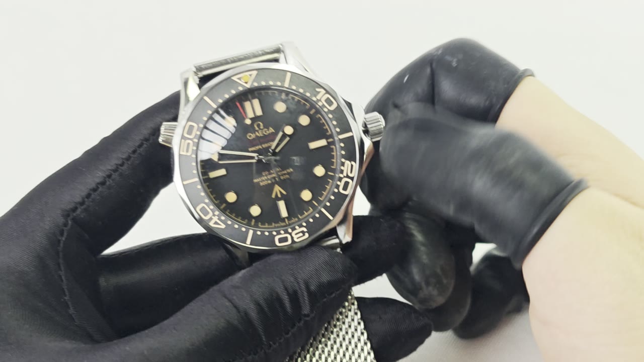 Quality control inspection of a Omega Seamaster Diver 300M super clone